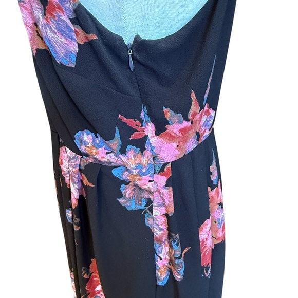 Free People Flutter By Pleated Floral Sleeveless Dress Black & Pink Size S #1616 - Picture 5 of 7